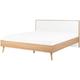 Scandinavian eu King Size Bed Frame 5ft3 White Light Wood Serris - White