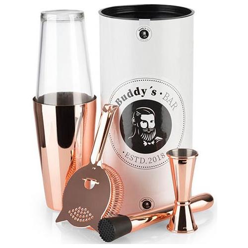 „Cocktail-Set BUDDY’S „“Boston““ Cocktail-Sets rosegold (kupfer) Baraccessoires Weinaccessoires 1 Barmaß, Barsieb, Boston Shaker, Stößel“