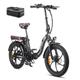 Fafrees Electric Bike, 20" Folding Electric Bikes for Adults, 36V 18Ah/648Wh Removable Battery Ebike 120-150KM Mileage Pedal Assist MTB, 3.0" Fat Tire Electric Bike for Man Women, F20 Pro Black