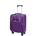 Expandable Soft Shell Lightweight 4 Wheel Spinner Luggage Suitcase Aurora (Purple, Cabin)