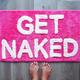 Get Naked Bath Mat Hot Pink Funny Cute Bathroom Rugs Magenta Peach Dark Pink Rug Shower Funny Bathroom Decor for Girls Women Fun Cute Bath Mat Non-Slip Washable Bath Mat College Apartment Decor White