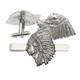 Indian Headdress Pewter Cufflinks & Tie Bar Set Wedding Jewellery Novelty Gift Boxed TBC 198