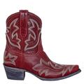 Cowboy Boots For Women Vintage Embroidery Pointed Toe Chunky Mid-Heels Western Cowgirls Boots Retro Slip On Wide Mid Calf Boots Riding Knight Ankle Booties (Color : Red, Size : 4 UK)