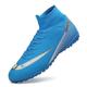 Agnueuty Football Boots Men Women,Light-Weight Football Shoes Kids,Boys Girls Football Trainers,Blue,4UK