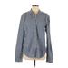 Gap Long Sleeve Button Down Shirt: Blue Tops - Women's Size Medium