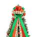 The Holiday Aisle® Fabric Christmas Tree Topper Bow Fabric in Red/Green | 53 H x 13 W x 3 D in | Wayfair 5D4247D761684B4094C9943C50611D7E