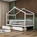 Gracie Oaks Hann House Bed Wood in White | 62.9 H x 57 W x 79.5 D in | Wayfair 5E14E07732EA4DE7A2A2941F4DB9C4B9