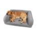 Tucker Murphy Pet™ Sherpa Couch 3-Sides Bumper Style Dog Bed Polyester in Gray/White | 26 H x 36 W x 9 D in | Wayfair