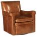 Club Chair - 17 Stories Aatikun 31.5" Wide Top Grain Leather Swivel Club Chair Leather/Genuine Leather in Brown | 35 H x 31.5 W x 34.5 D in | Wayfair