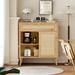 Bay Isle Home™ Aamaya 39.4" Rattan Cabinet w/ Drawer & Adjustable Shelf Wood in Brown | 39.4 H x 31.5 W x 11.8 D in | Wayfair