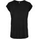 Kurzarmshirt URBAN CLASSICS "Urban Classics Damen Ladies Modal Extended Shoulder Tee" Gr. XL, schwarz (black) Herren Shirts T-Shirts