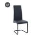 Lot de 2 chaises simili noir pieds métal noir