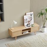 Rattan TV Media Cabinet TV Stands Living Room TV Console Table - 55.12" x 15.75" x 18.31"