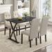 5 Piece Dining Table Set with Faux Marble Tabletop and Upholstered Chairs for 4, Solid Wood Kitchen TableSet, Home