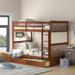 Nordic Twin-Over-Twin Bunk Bed Space-Saving/No Box Spring Required,Walnut