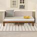 Beige Upholstered Twin Size Daybed/Sofa Bed Frame - Mid-Century Modern Style, Versatile and Elegant