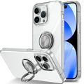 Case for Apple iPhone 15 Pro Max 6.7 Decase Clear Anti-Scratch Transparent Phone Cover With 360Â° Ring Kickstand Magnetic Car Mount Military Grade Drop Protection for Apple iPhone 15 Pro Max - Clear