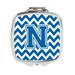 Carolines Treasures Letter N Chevron Blue & White Compact Mirror - Blue & White