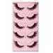 Trayknick Natural Looking False Eyelashes 3d Effect Fake Eyelashes 5 Pairs Cat Eye Lashes Natural 3d Effect Easy to Use Charming Dense Curly Simulated Makeup