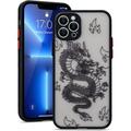 Compatible with iPhone 13 Pro Case Fashion Cool Dragon Animal 3D Pattern Design Frosted PC Back Soft TPU Bumper Shockproof Protective Case Cover for iPhone 13 Pro Black