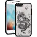 Compatible with iPhone 7 Plus Case iPhone 8 Plus Case Fashion Cool Dragon Animal 3D Pattern Design Frosted PC Back Soft TPU Bumper Shockproof Protective Cover for iPhone 7 Plus/8 Plus Black