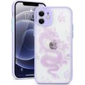 Compatible with iPhone 12 Case Fashion Cool Dragon Animal 3D Pattern Design Frosted PC Back Soft TPU Bumper Shockproof Protective Case Cover for iPhone 12 6.1 inch Purple