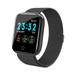 IP67 Waterproof Smart Watch Heart Rate Wristband Monitor Blood Pressure Fitness Tracker with Temperature for Android iPhone Sport Wear For Men Women Steel Band