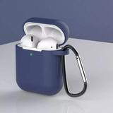 Apple Airpods Case Cover Silicone Earpods Protective Case Cover for Apple Airpods Charging Case 1 2 (Midnight Blue)