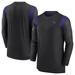 Men's Nike Black Minnesota Vikings Sideline Tonal Logo Performance Player Long Sleeve T-Shirt