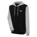 Men's Antigua Black/Gray Philadelphia Eagles Throwback Logo Victory Colorblock Pullover Hoodie