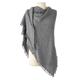 Women's Grey Alpine Cashmere Pom-Pom Triangle Wrap - Oxford