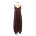 MICHAEL Michael Kors Casual Dress - Maxi: Burgundy Chevron/Herringbone Dresses - Women's Size Small