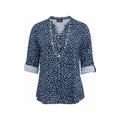 Brands - Anna Rose Anna Rose Printed Blouse With Necklace Blue/Ivory Women's