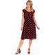 Brands - Klass Pleated Print Short Sleeve Dress Scarlet/Navy Women's