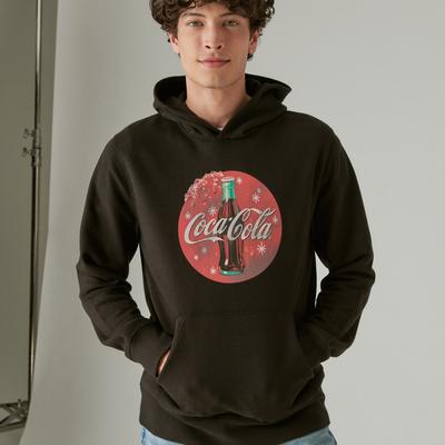 Lucky Brand Coca Cola Bottle Hoodie - Men's Clothing Outerwear Sweatshirts Crewneck Hoodies in Jet Black, Size 2XL