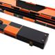 Funky Chalk Deluxe 2pc 3 Slot Chequered Pool Snooker Cue Case with Plastic Ends (Orange)