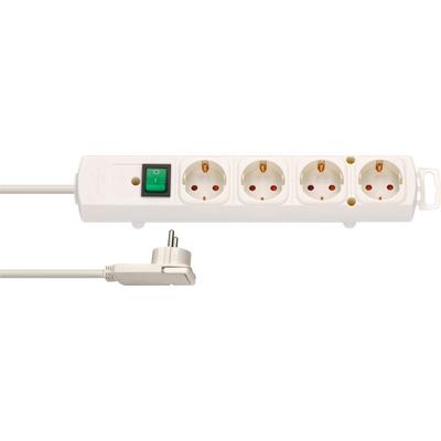 Steckdosenleiste BRENNENSTUHL "Comfort-Line Plus", weiß, B:9cm H:32cm T:5,5cm, Steckdosenleisten, mit Flachstecker, Schalter und extra breiten Abständen der Steckdosen