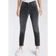 Slim-fit-Jeans MAC "Rich Slim" Gr. 44, Länge 32, grau (basic grey) Damen Jeans Röhrenjeans