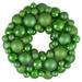 Northlight Seasonal 3-Finish Shatterproof Ball Christmas Wreath Traditional Faux, Metal in Green | 4 H x 24 W x 24 D in | Wayfair