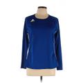 Adidas Active T-Shirt: Blue Solid Activewear - Women's Size Large