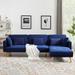 L-Shape Velvet Upholstered Sectional Sofa Convertible Sofa Bed Living Room Folding Sofa with Chaise Longue Right and Pillows