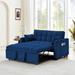Velvet Upholstered Sofa Bed Convertible Sleeper Sofa Bed with 2 Pillows and Two Side Pockets - for Living Rooms and Apartments