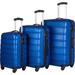 Expandable 3-Piece Hardside Spinner Luggage Set with TSA Lock,Blue