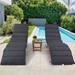 Outdoor Patio Wood Portable Extended Chaise Lounge