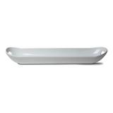 Whiteware Baguette Dinnerware Porcelain Serving Tray Platter, 23.75L x 6.0W x 2.5H inches, Dishwasher Safe