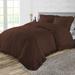 Twin/Twin XL Size Microfiber Duvet Cover Trimmed Ruffle Ultra Soft & Breathable 3 Piece Luxury Soft Wrinkle Free Cooling Sheet (1 Duvet Cover with 2 Pillowcases Chocolate)