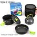 2-3 persons Utensils Camping Hiking Frying Pan Camping Cookware Outdoor Cooking Teapot Picnic Cookware Kettle Pot GREEN STYLE 2