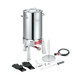 CONCORD Heavy Duty Stainless Steel Deluxe Turkey Fryer Kit with Titan Burner Rack Slicer Hook Thermometer and heat proof gloves. Also great for Seafood Boil Crawfish Boil and more (Turkey Fryer