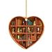 Stained Glass Kits for Adults Birds Hanging Chandelier Book Lovers Heart Shaped Bookshelf Pendant Acrylic Ornament