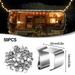 50PCS Metal Christmas Light Gutter Hooks Xmas Lights Hanging Clips Outdoor Seasonal Lighting Hooks Galvanized Holiday Light Clips Gutter Light Hangers Roof Hooks for Outdoor String Patio Lights